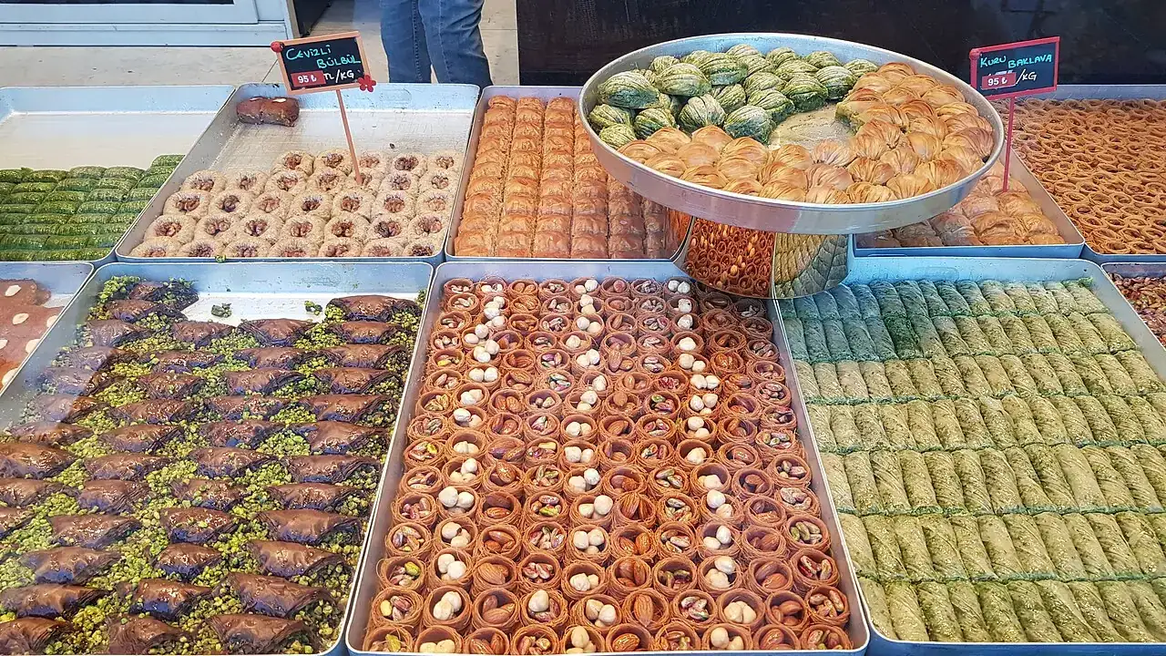 Trays of Middle Eastern sweets
